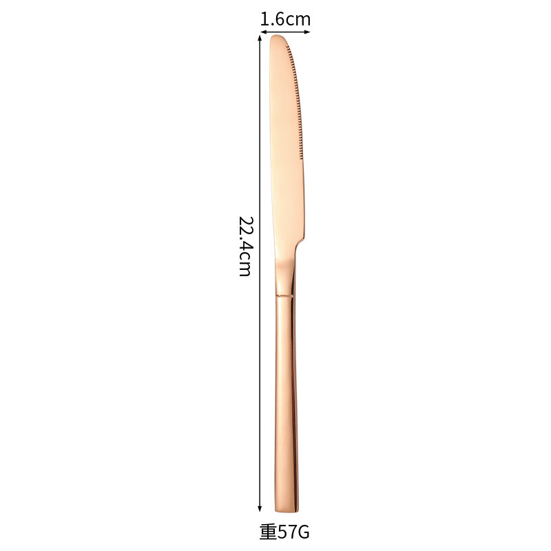 甲晟410不锈钢刀叉勺子西餐具多规格骑士镜面抛光方柄公司礼品|undefined