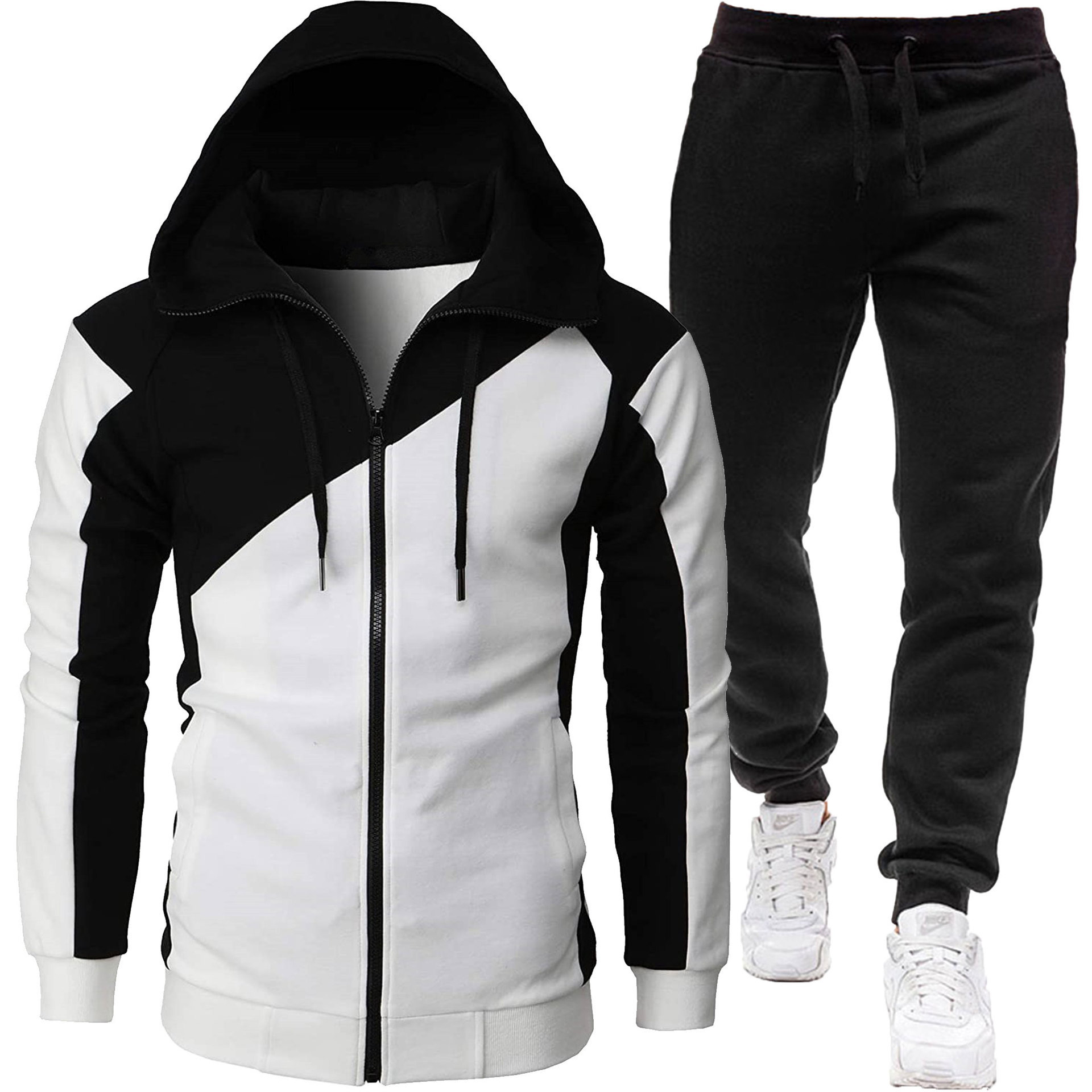 흰색 + 검정색 바지