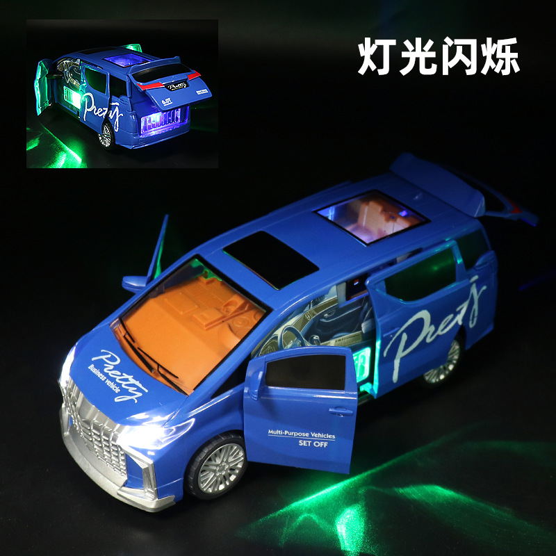 Nuevos productos eléctricos universal puerta abierta coche de negocios música iluminación truco giratorio coche niño coche de juguete al por mayor