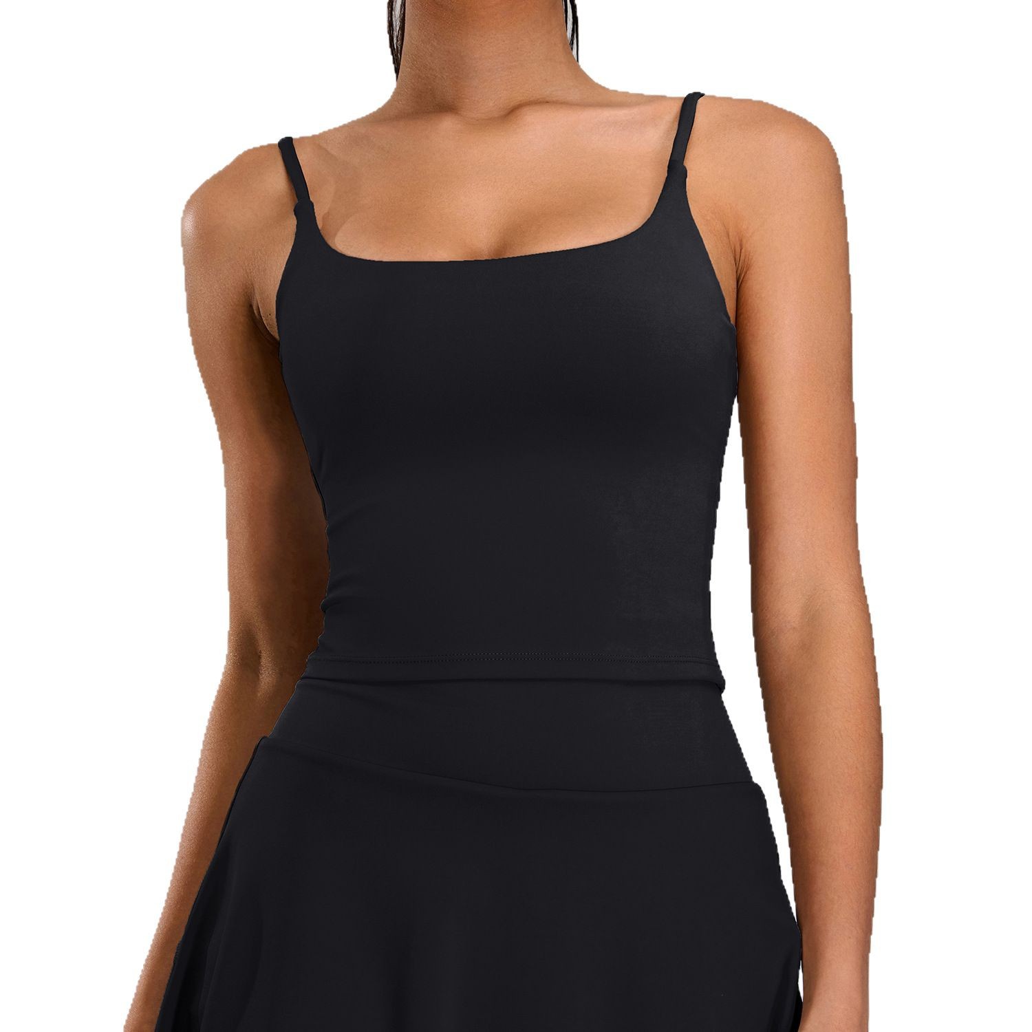 Chaleco de yoga sin costuras europeo y americano, hombros finos para mujer, hermosa espalda, ropa interior deportiva, cuello cuadrado, ropa de yoga de secado rápido