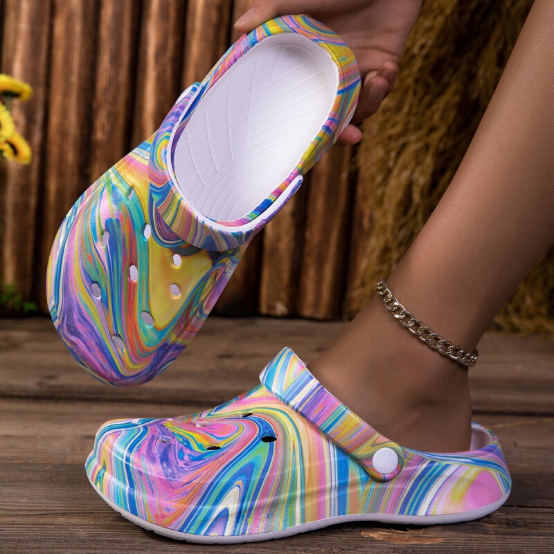 Cross-Border Large Size Clogs for Men, Outdoor Non-Slip Printed Beach Shoes, Couple's Closed-Toe Slippers with Digital Printing Cross-Border Large Size Clogs for Men, Outdoor Non-Slip Printed Beach Shoes, Couple's Closed-Toe Slippers with Digital Printing
