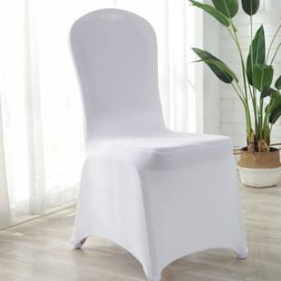 White chair cover elastic cover hotel wedding banquet chair cover all-inclusive chair seat cover stool cover foreign trade wholesale 140g