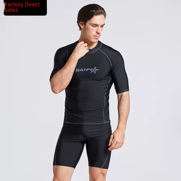 Single Top, Quick-drying Men's Short-sleeved Top Diving Swimming Suit Coach Clothing Snorkeling Surfsuit