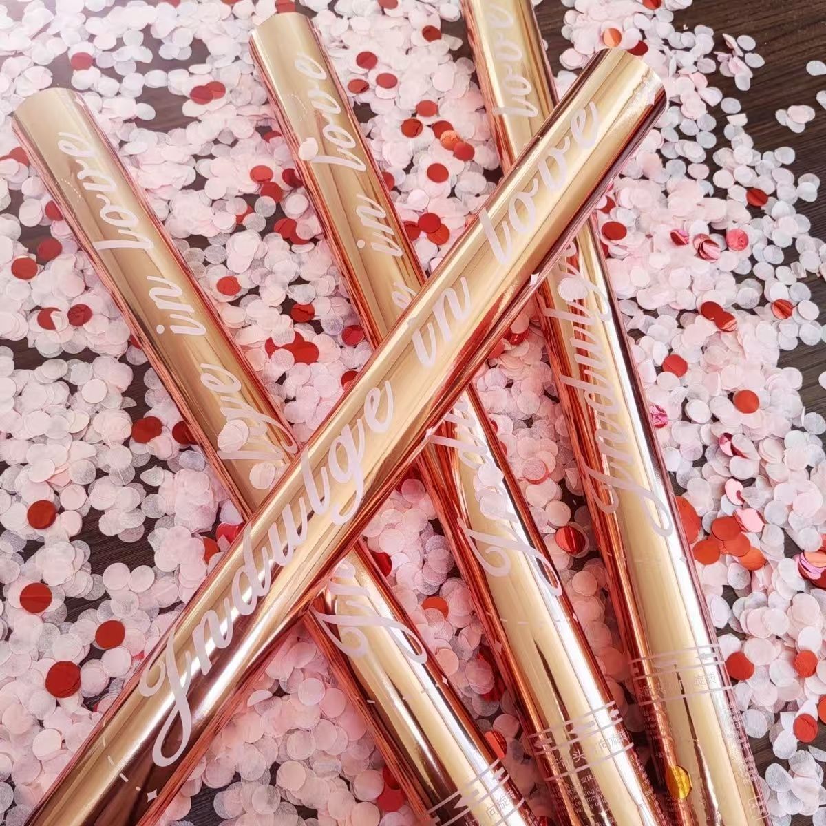 Star River brillante pétalos lluvia de plata cinta de lluvia de meteoros cinta de color boda de mano regalo de cañón de regalo de tubos de flores regalo de compromiso cañón de regalo