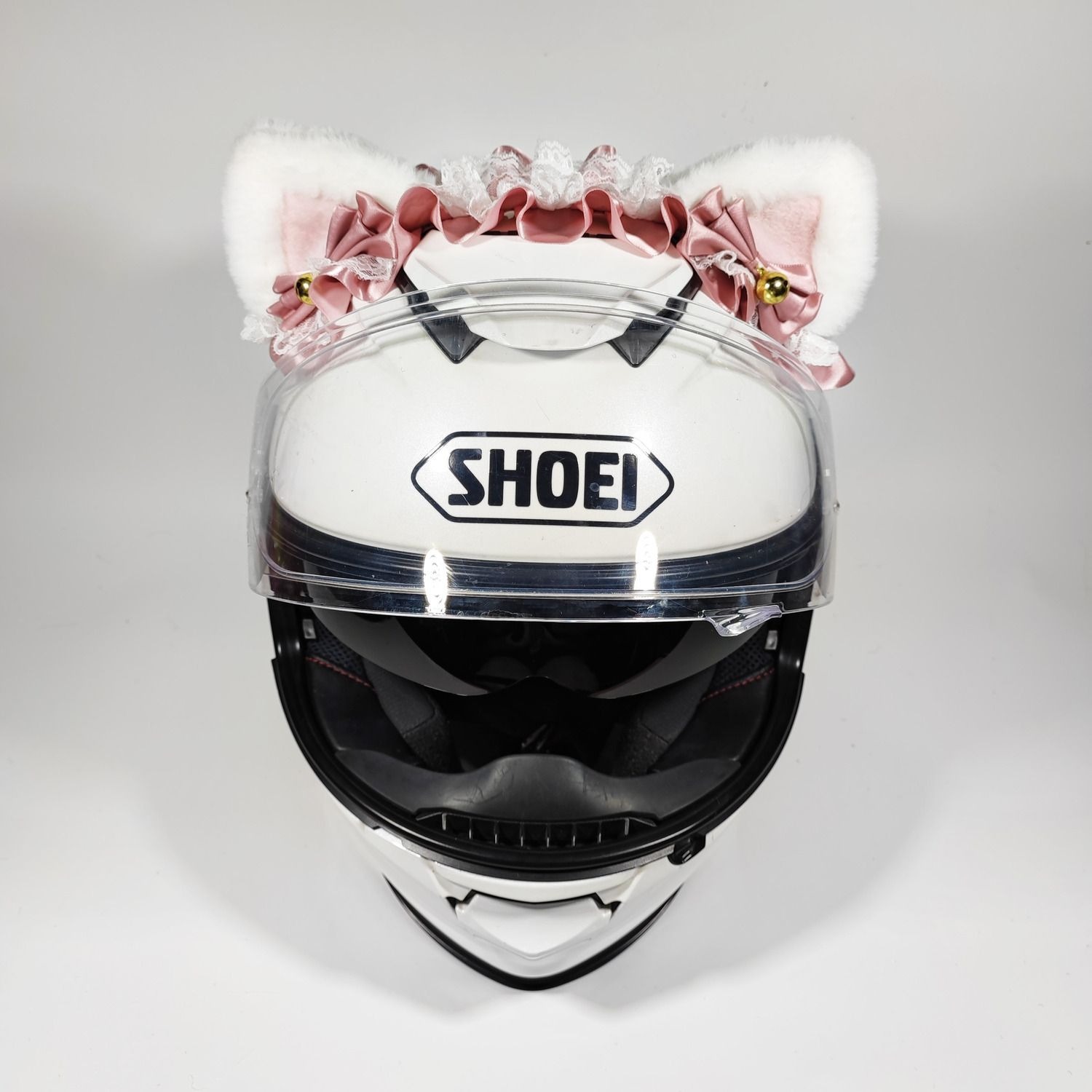 Lolita Style Cute Cat Ear Helmet Decoration Detachable Bendable Female Motorcycle Accessories Electric Vehicle Skiing