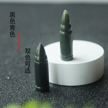 直播货源批发新疆和田玉青玉子弹头吊坠山料青墨玉石玉器战狼挂件