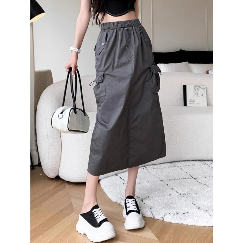 plus size chubby girl Workwear Skirt Women's 2024 New Summer Spice Girl A- line Casual Slimming Spring and Autumn Mid-length Skirt