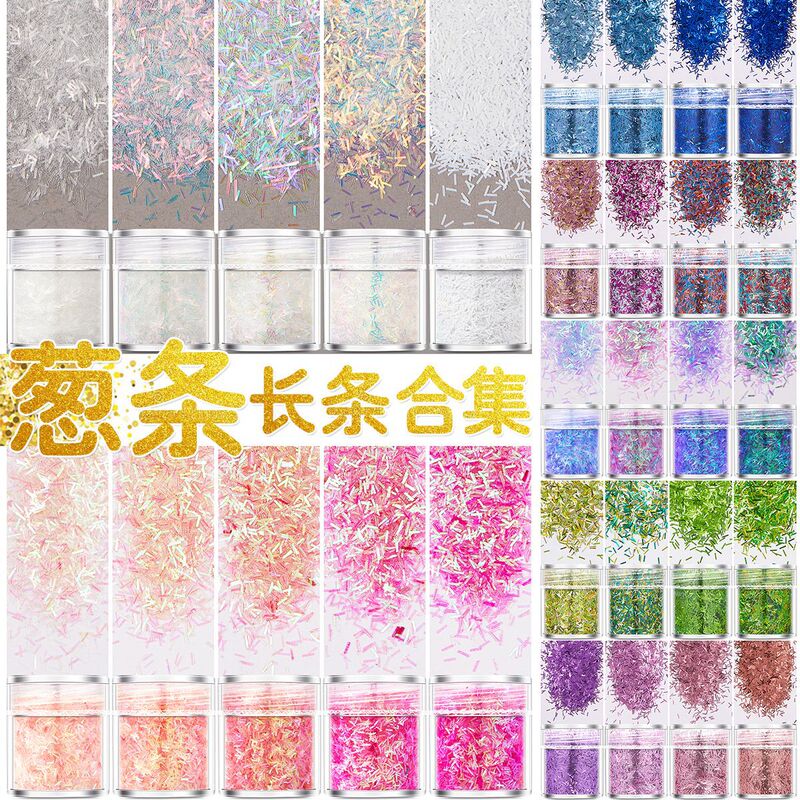 Long slender onion leg hair sequins new glitter glitter nail sequins wear nail flow hemp material kg