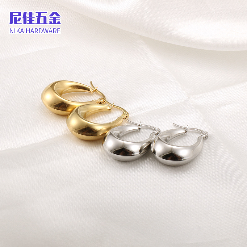 Pendientes estilo francés vintage, acero titanio, lujo ligero, venta caliente Amazon