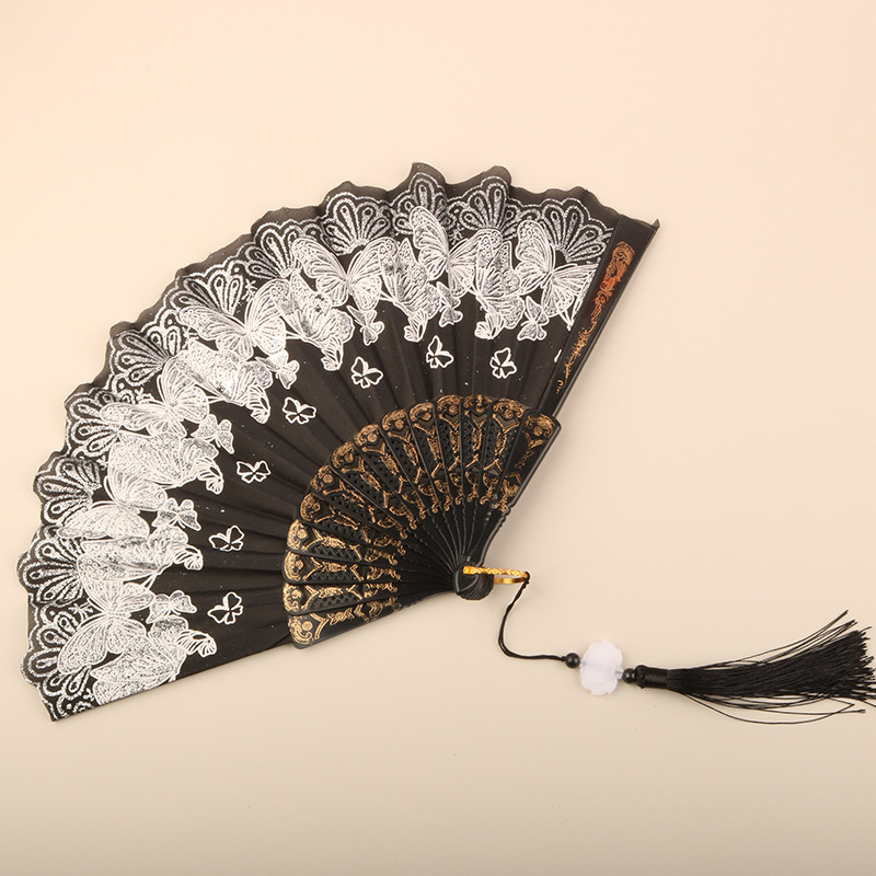 Abanico Plegable de Encaje de Plástico, Estampado, para Danza image 27