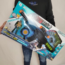 仿真電動聲光八音槍吸盤軟彈槍套裝親子互動兒童玩具幼兒園禮品