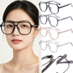 插芯眼镜双梁框架夏季潮流百搭青少年近视TR90防蓝光平光镜