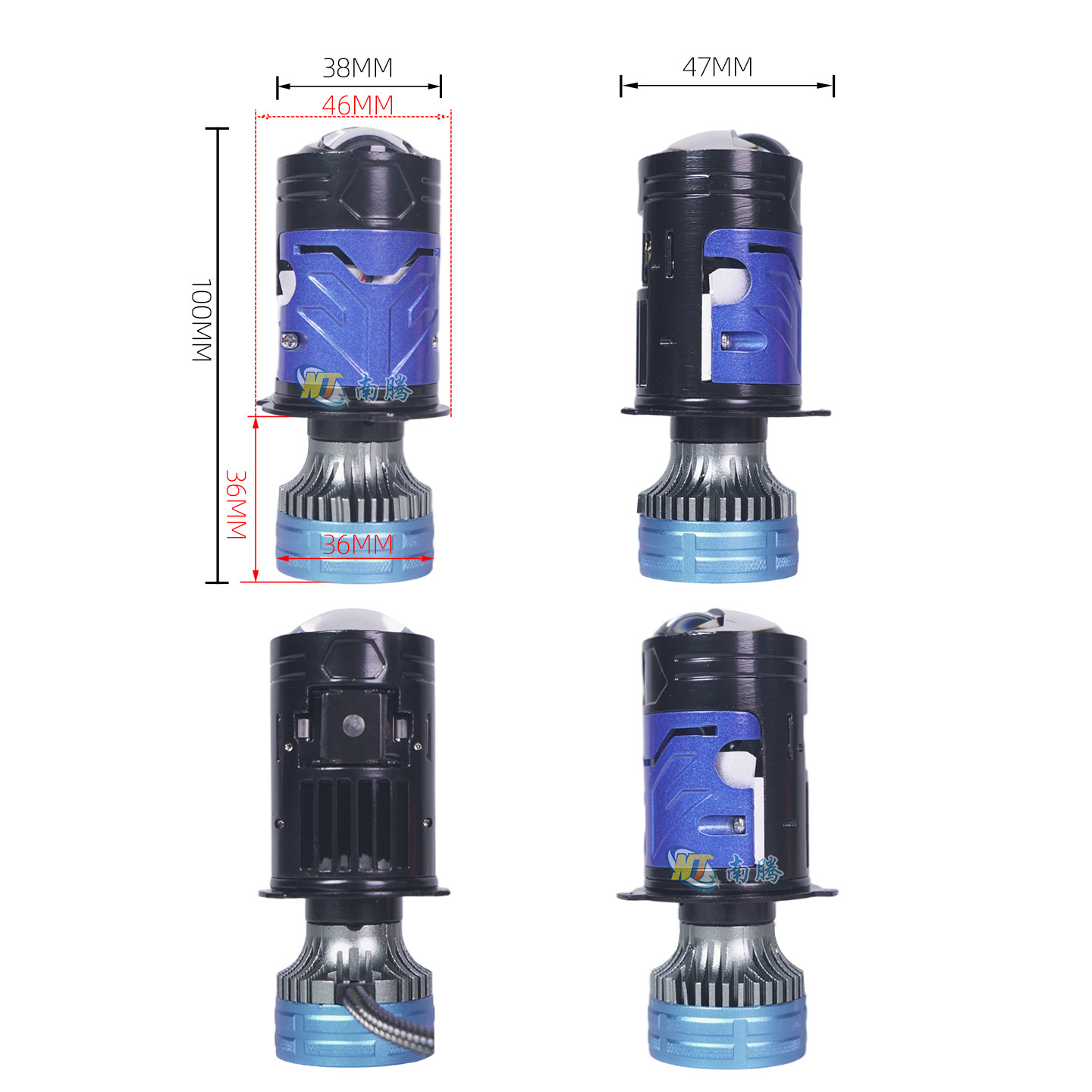 Lente láser de motor de doble luz, faro LED de automóvil modificado con luz alta y cercana integrada H4 luz intensa superbrillante concentrador de pescado image 6