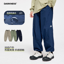 DK童装秋冬季山系户外女男童加绒保暖冲锋裤儿童中大童休闲工装裤