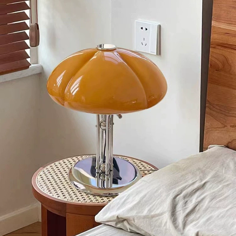 Table lamp for bedroom, retro design creative lantern for bed