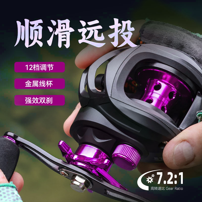 Luya rueda de gota de agua carrete de pesca de tiro largo Yongshun nueva rueda de gota de agua de alta velocidad de freno magnético línea anti-explosión