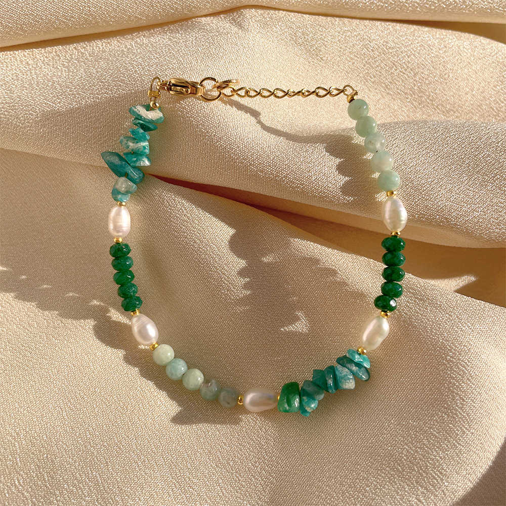 Fashion Irregular natural stone Titanium Steel Patchwork Bracelets 1 Piece