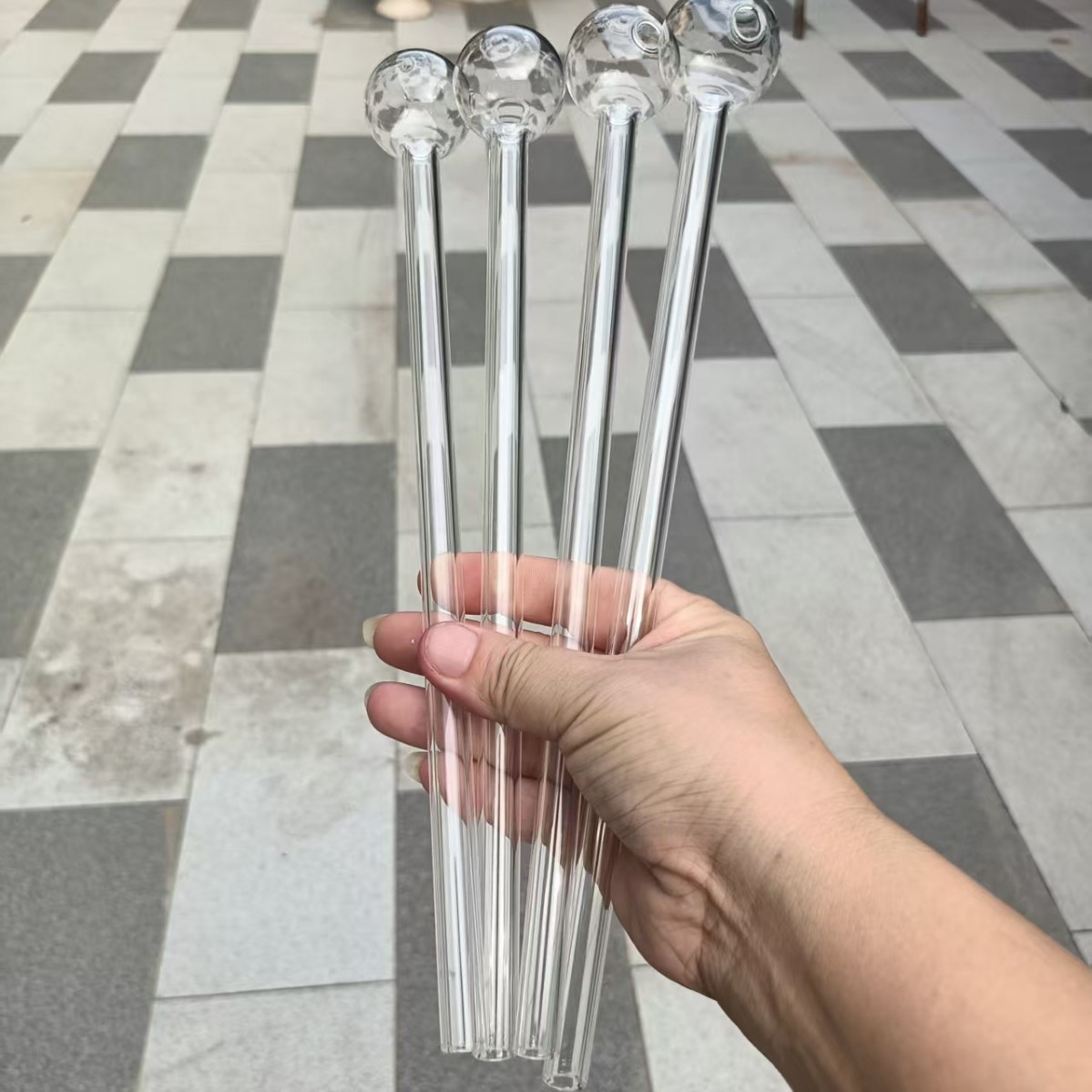 Transparent glass pipe
