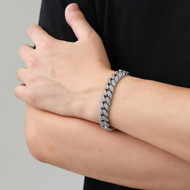 Hip-Hop Geometric Copper Inlay Zircon Menu0027S Necklace 1 Piece