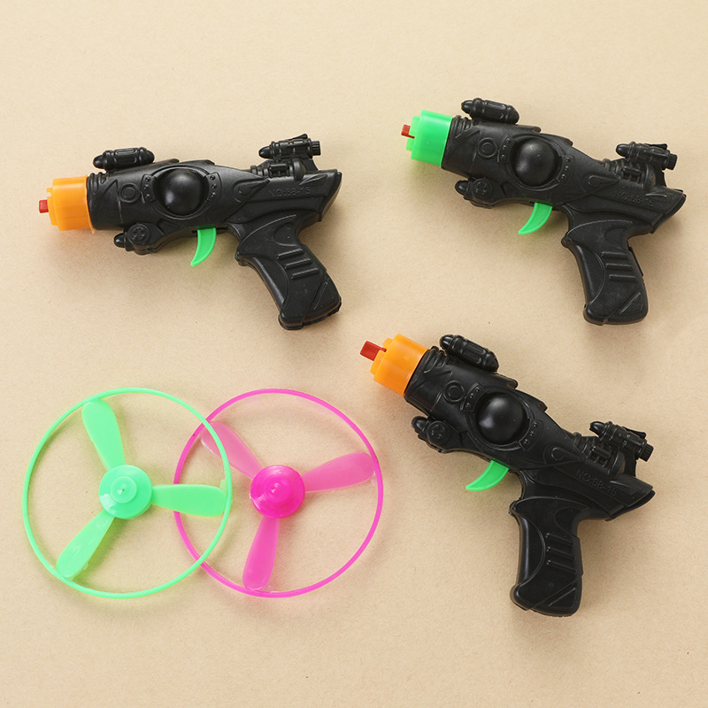 Juguete de fábrica al por mayor bambú libélula pistola catapulta Frisbee platillo volador niños avión Gyro