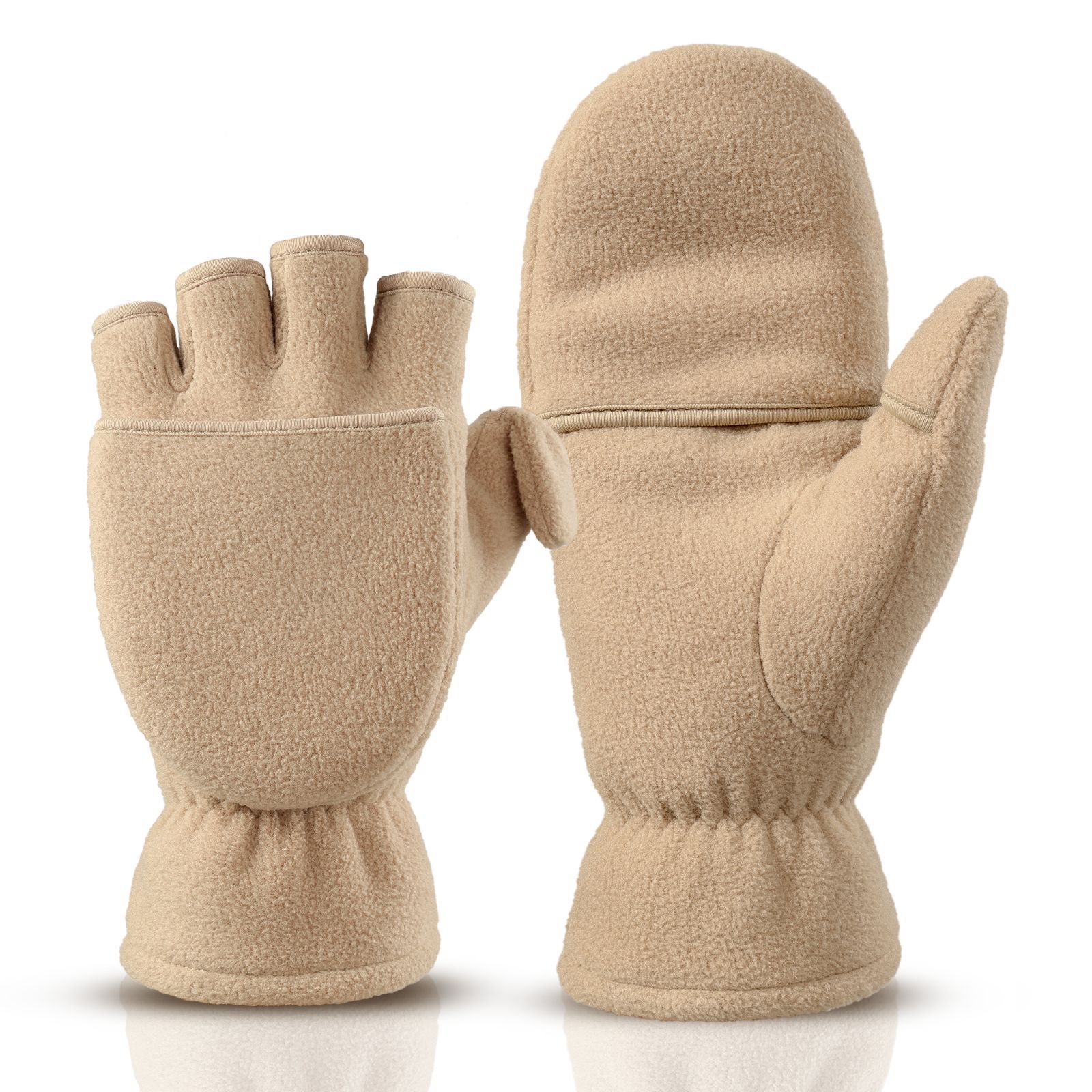 暖かい手袋男性女性ポーラーフリースクラムシェル手袋ハーフフィンガーライティングテイクアウトサイクリングカップル写真撮影冬手袋