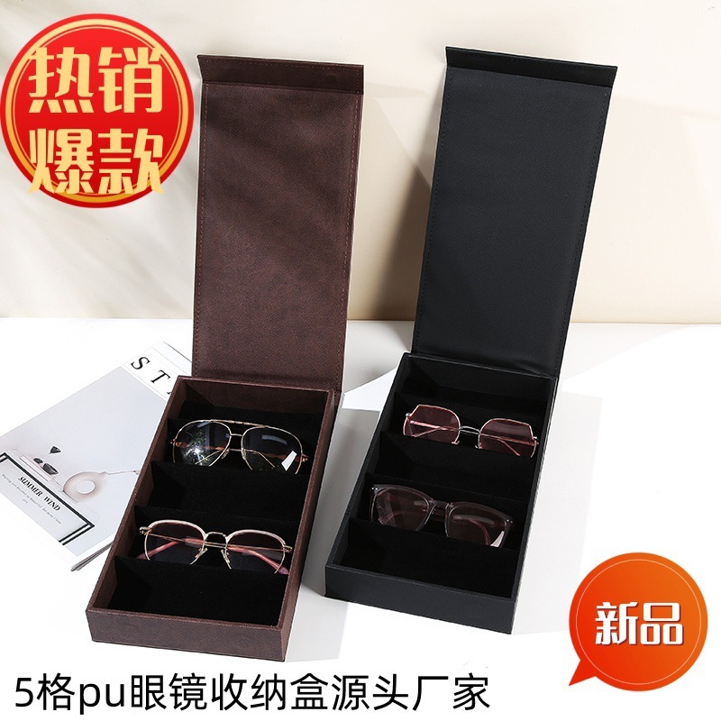 5-Compartment Pu Glasses Storage Box Glasses Display Stand Sunglasses Display Props Counter Glasses Storage Rack 5-Compartment Pu Glasses Storage Box Glasses Display Stand Sunglasses Display Props Counter Glasses Storage Rack