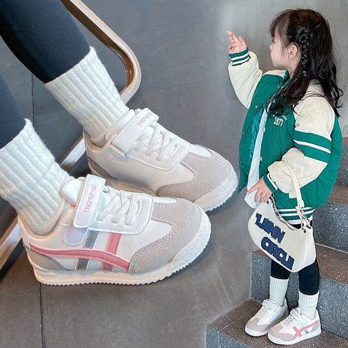 Children's sports shoes, boys' Forrest Gump shoes,  autumn girls' new soft-soled silver casual shoes, baby small sneakers