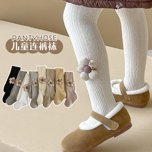  Autumn Children's Leggings Socks Flower Outerwear Girls' Pantyhose Anti-pilling Infant Baby Body Socks