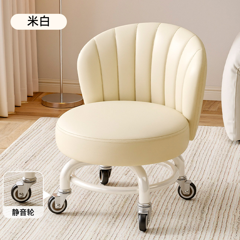 Rueda universal móvil pequeño taburete giratorio con respaldo taburete con polea para bebés pequeños taburete bajo para cambiar zapatos taburete simple antideslizante image 17