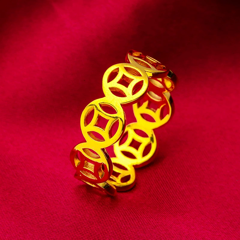 Coins, men's glossy ring, for beloved