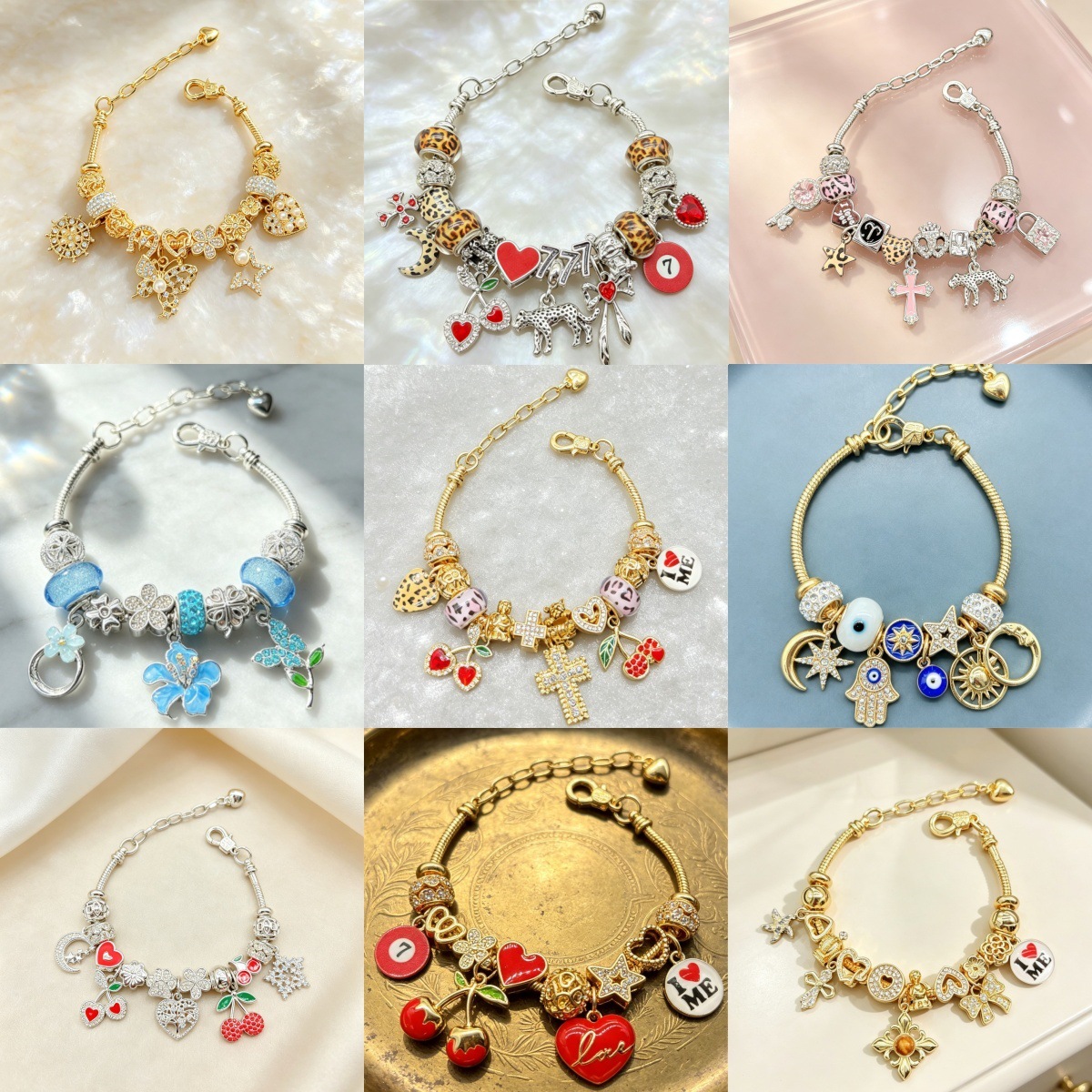 Pangjia bracelet is a popular cross-border product on Tiktok in Europe and America, featuring a sexy, cute, personalized design with multiple elements