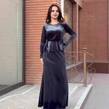 欧美亚马逊外贸跨境女装2025秋季新款休闲时尚长袖圆领金丝绒套装