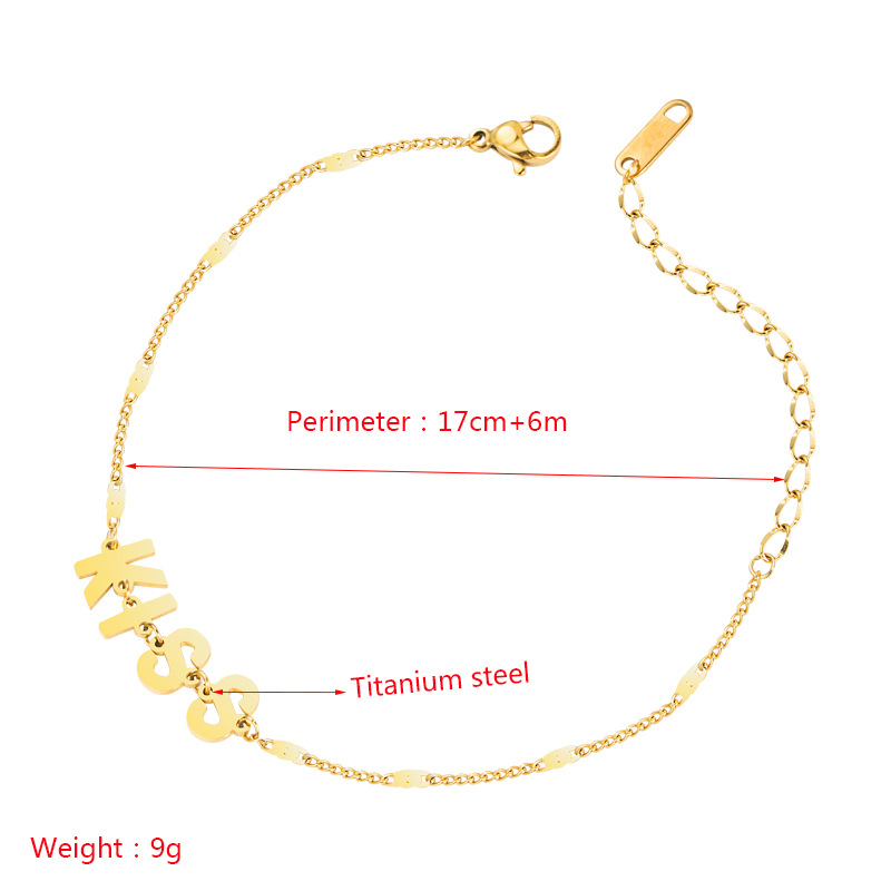 Bracelet Coréen En Acier Au Titane 18k Avec Lettre En Or Nihaojewelry display picture 1