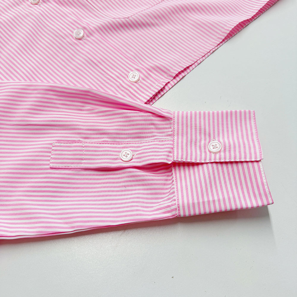 European And American Cross-Border Striped Long Sleeve Shirt Women's Tennis Fashion Casual Elastic Waist Pleated Short_ecoleips.com