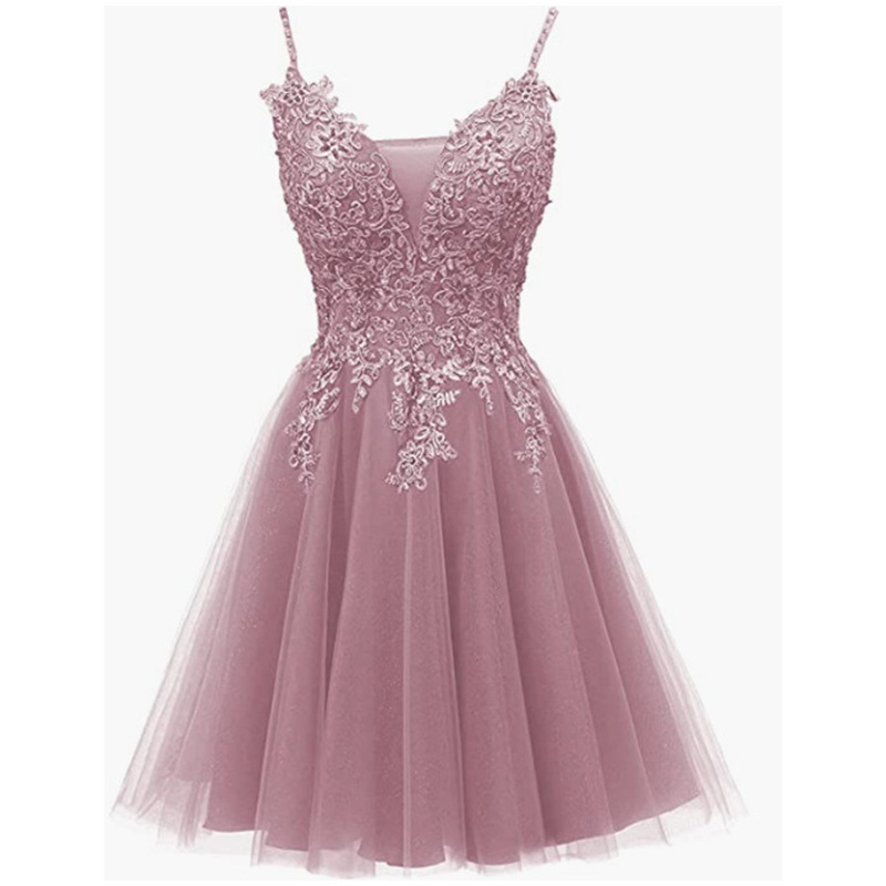 European and American foreign trade Amazon AliExpress independent station short dress lace ball evening dress temperament multi-color plus size