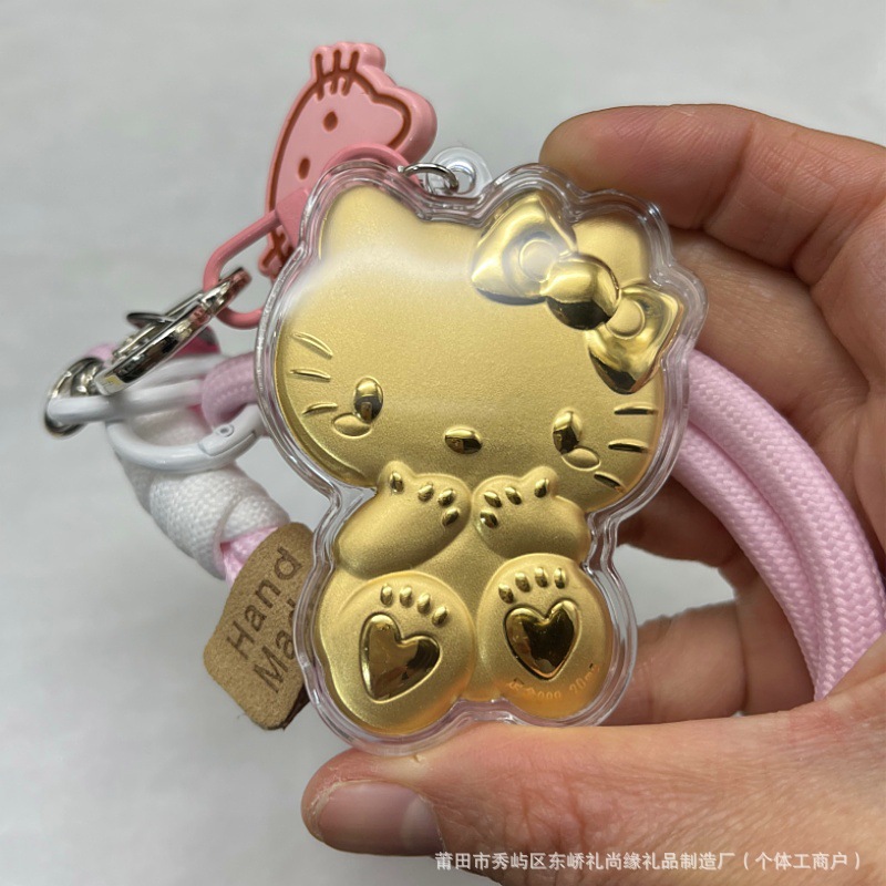Hello Kitty猫钥匙扣可爱KT挂件足金手机链金榜题名包包车挂饰-阿里巴巴