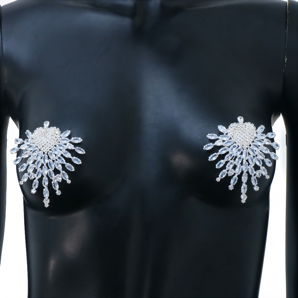 Nueva moda circón pecho pegatinas europeo y americano sexy amor brillante lujo pecho pegatinas accesorios pecho pegatinas