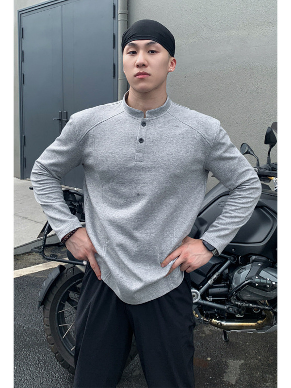 曼巴棉长袖t解构分割亨利领卫衣男秋季美式cleanfit高级感polo衫|undefined
