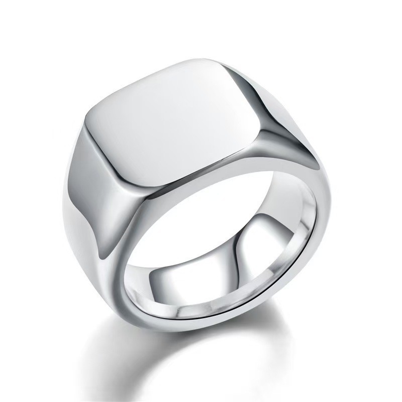 Geometric glossy ring stainless steel for men and women