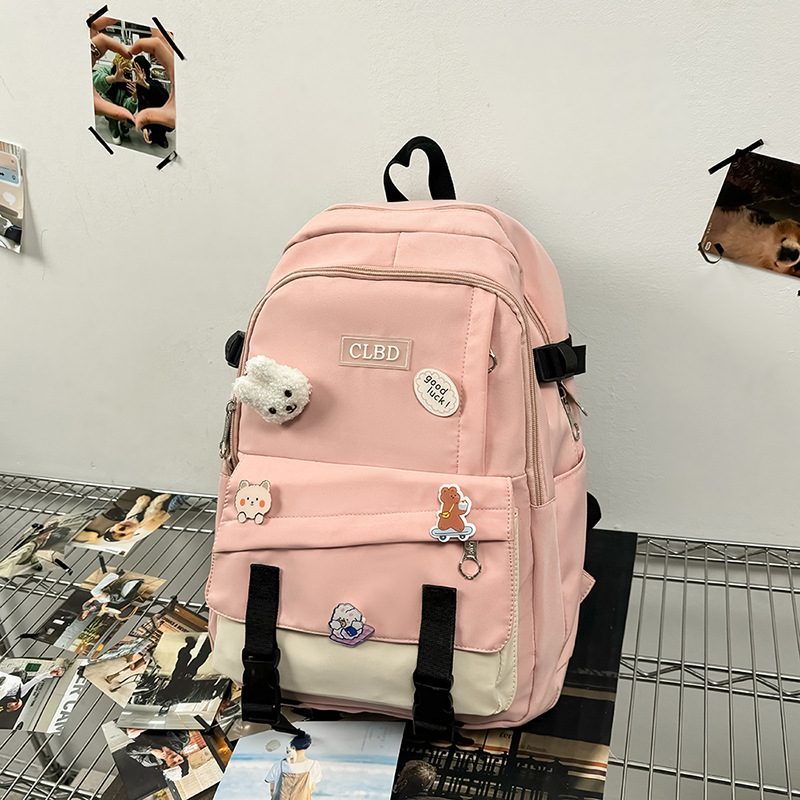 Nueva versión coreana de la mochila escolar japonesa de gran capacidad Harajuku para estudiantes de secundaria, mochila para clase