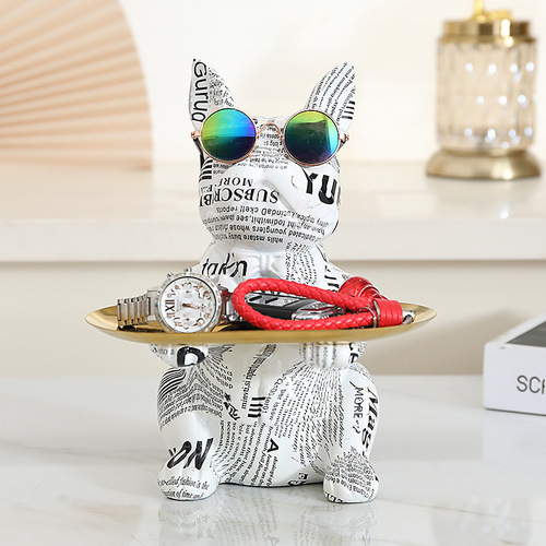Personalized Pattern French Bulldog Desktop Storage Shelf Bar Decor Halloween Decoration Water Transfer Craft