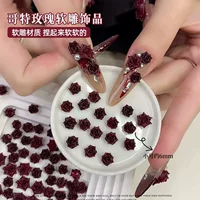 Популярные аксессуары для дизайна ногтей из мягкой резной сушеной розы Ankora, красная роза, ретро, размазанная смола, аксессуары в виде камелии