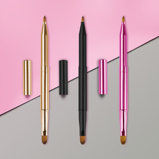 Shake Tone with Colorful Portable Retractable Brush Double Head Lip Brush Lipstick Brush Small Concealer Cangzhou Makeup Brush