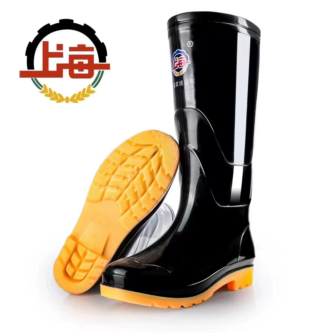 Shanghai Double Money Rainboot 702 Взрослые пластиковые сапоги из дождя высокая труба водонепроницаемый нескользящий и износостойкий набор обуви водяной сапоги