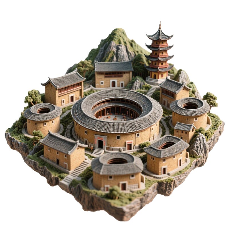 【福建土楼】金属磁吸浮雕冰箱贴5A旅游景点纪念品建筑文创礼物品|undefined