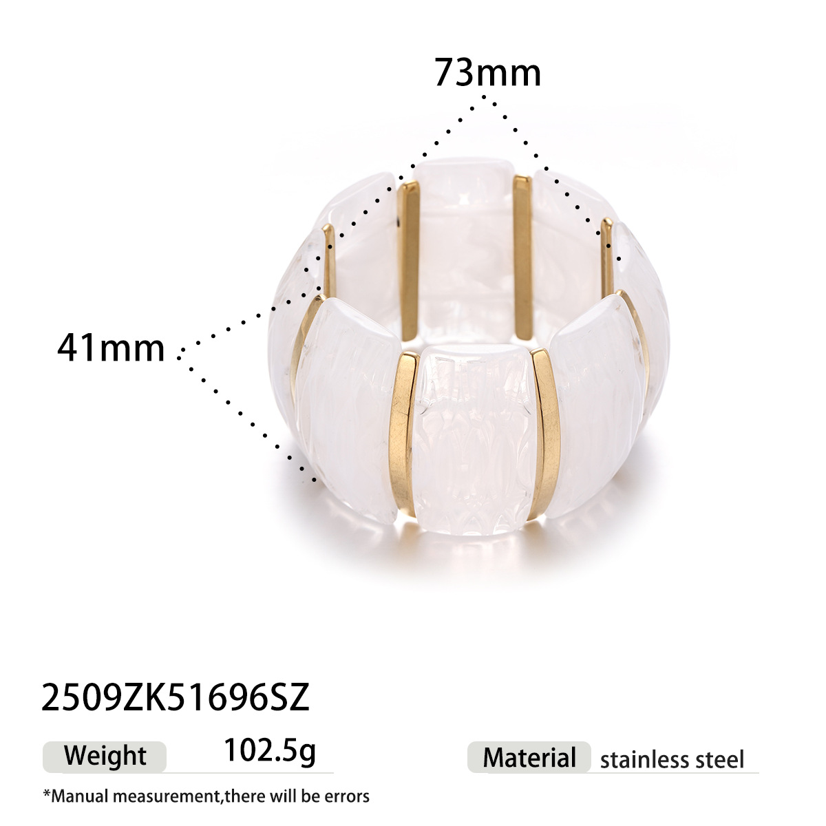 Tina estilo europeo y americano acrílico pulsera de acero inoxidable mujer alta sensación de joyería a rayas de color universal sentido de diseño cruzado image 7