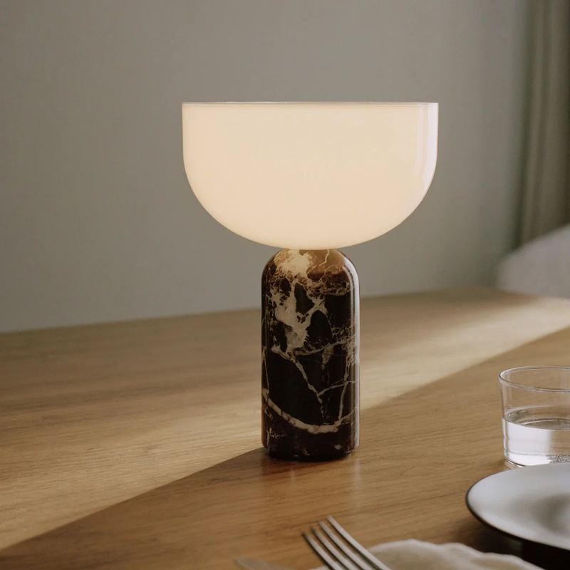 Rechargeable Touch Table Lamp Designer Creative Study Bedroom Middle Cream Style Bedside Lamp Marble Decorative Table Lamp