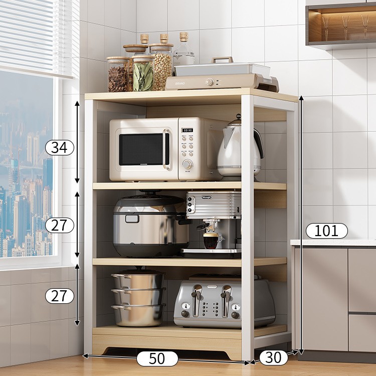Estante de almacenamiento de cocina piso del hogar horno de microondas de múltiples capas estante simple multifuncional estante de almacenamiento