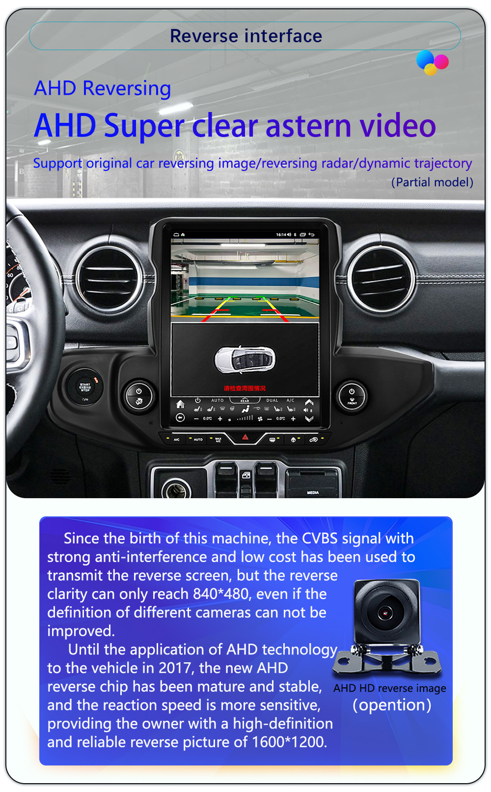 Suitable for 2018-2023 Jeep Wrangler 12.1inch Central Control Modification with Large Vertical Screen 4g Navigation All-In-One Device