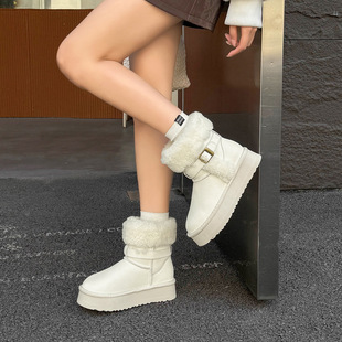��Ƥ���ë5cm���ѩ��ѥŮ2026�¿�Ӻ�ů������Ͳѥ�|����Ь